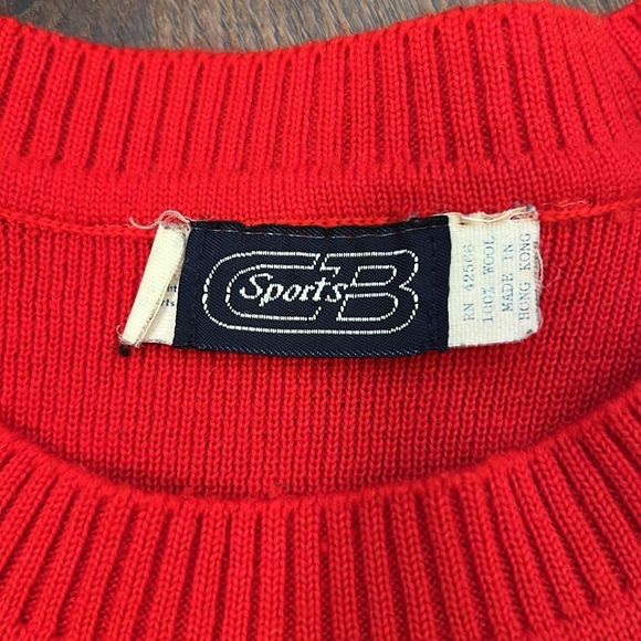 CB Sports 1986 Vintage Retro Sweater 100% Wool M/L - Picture 8 of 9